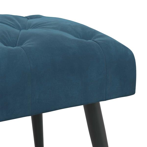 Grote foto vidaxl bank met knoopverstelling blauw 110 x 40 x 46 cm fluweel huis en inrichting overige huis en inrichting