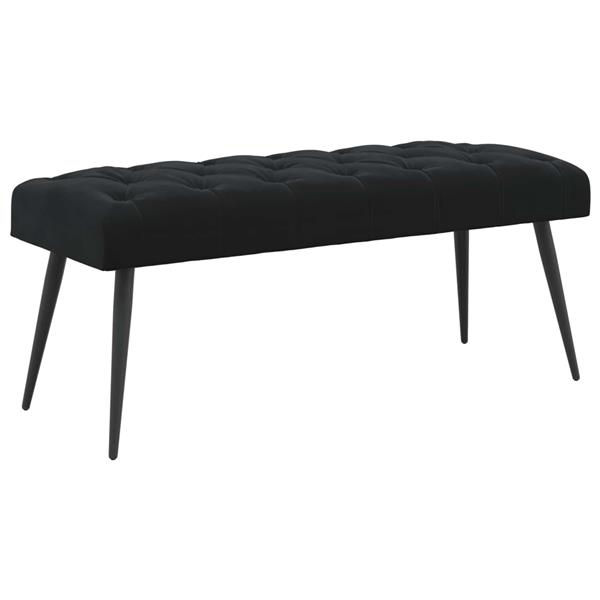Grote foto vidaxl bank met knoopverstelling zwart 110 x 40 x 46 cm fluweel huis en inrichting overige huis en inrichting