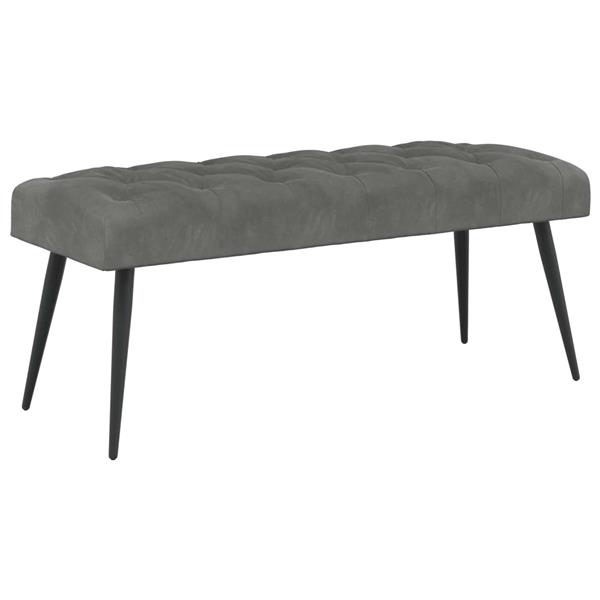 Grote foto vidaxl bank met knoopverstelling donkergrijs 110 x 40 x 46 cm fluweel huis en inrichting overige huis en inrichting