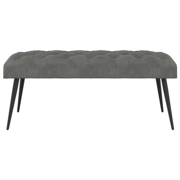 Grote foto vidaxl bank met knoopverstelling donkergrijs 110 x 40 x 46 cm fluweel huis en inrichting overige huis en inrichting