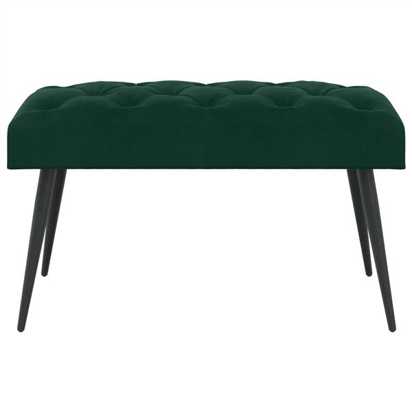 Grote foto vidaxl bank met knoopverstelling donkergroen 80 x 40 x 46 cm fluweel huis en inrichting overige huis en inrichting