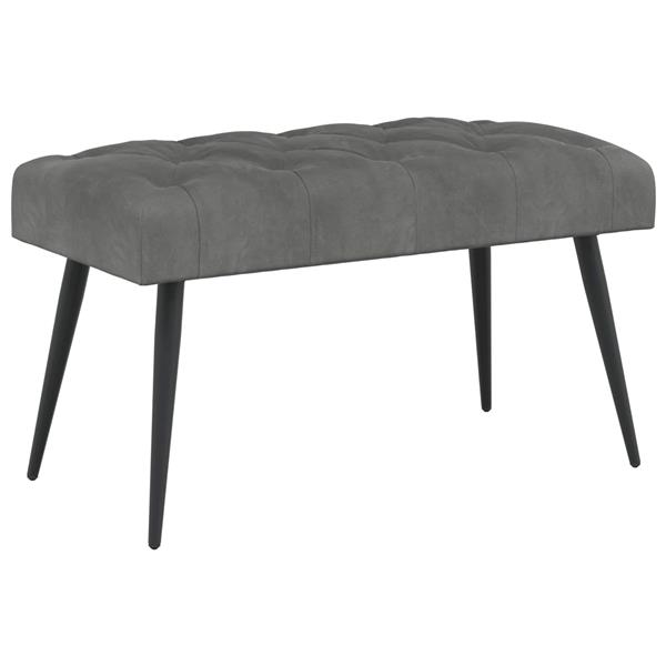 Grote foto vidaxl bank met knoopverstelling donkergrijs 80 x 40 x 46 cm fluweel huis en inrichting overige huis en inrichting
