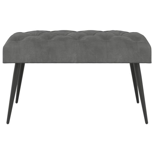 Grote foto vidaxl bank met knoopverstelling donkergrijs 80 x 40 x 46 cm fluweel huis en inrichting overige huis en inrichting