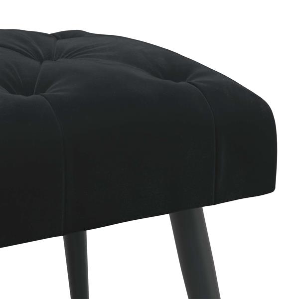 Grote foto vidaxl bank met knoopverstelling zwart 60 x 40 x 45 cm fluweel huis en inrichting overige huis en inrichting