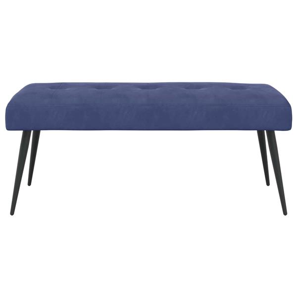 Grote foto vidaxl bank met knoopverstelling politieblauw 110 x 40 x 46 cm fluweel huis en inrichting overige huis en inrichting