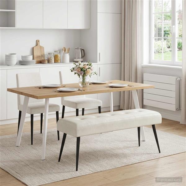 Grote foto vidaxl bank met knoopverstelling cr mekleurig 110 x 40 x 46 cm fluweel huis en inrichting overige huis en inrichting