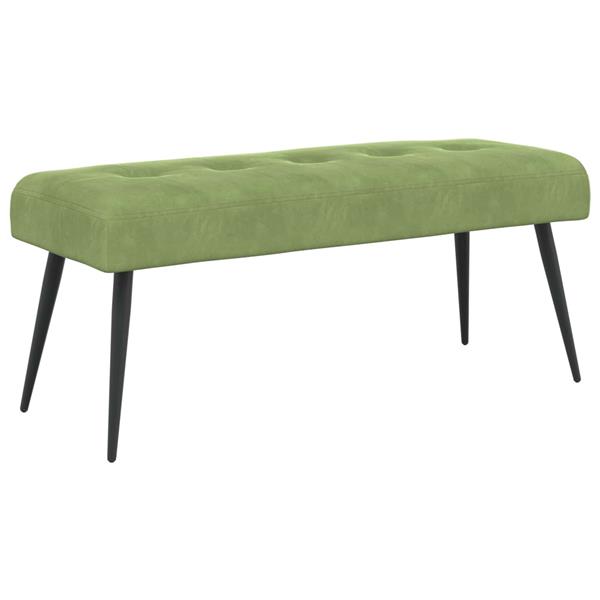 Grote foto vidaxl bank met knoopverstelling lichtgroen 110 x 40 x 46 cm fluweel huis en inrichting overige huis en inrichting