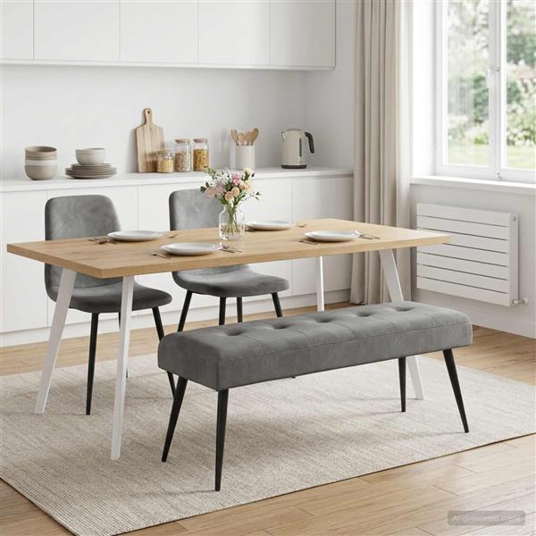 Grote foto vidaxl bank met knoopverstelling donkergrijs 110 x 40 x 46 cm fluweel huis en inrichting overige huis en inrichting