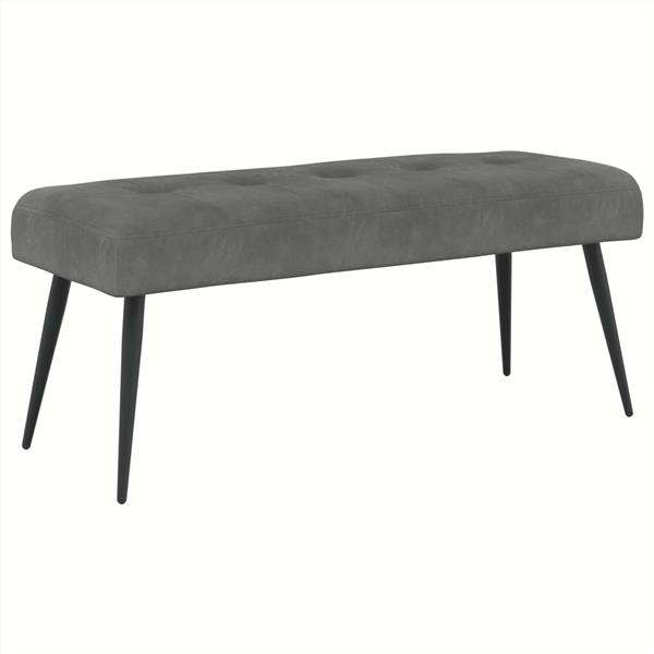 Grote foto vidaxl bank met knoopverstelling donkergrijs 110 x 40 x 46 cm fluweel huis en inrichting overige huis en inrichting