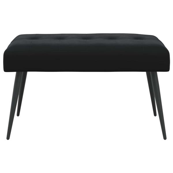Grote foto vidaxl bank met knoopverstelling zwart 80 x 40 x 46 cm fluweel huis en inrichting overige huis en inrichting