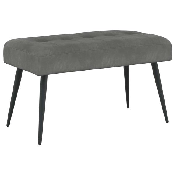 Grote foto vidaxl bank met knoopverstelling donkergrijs 80 x 40 x 46 cm fluweel huis en inrichting overige huis en inrichting