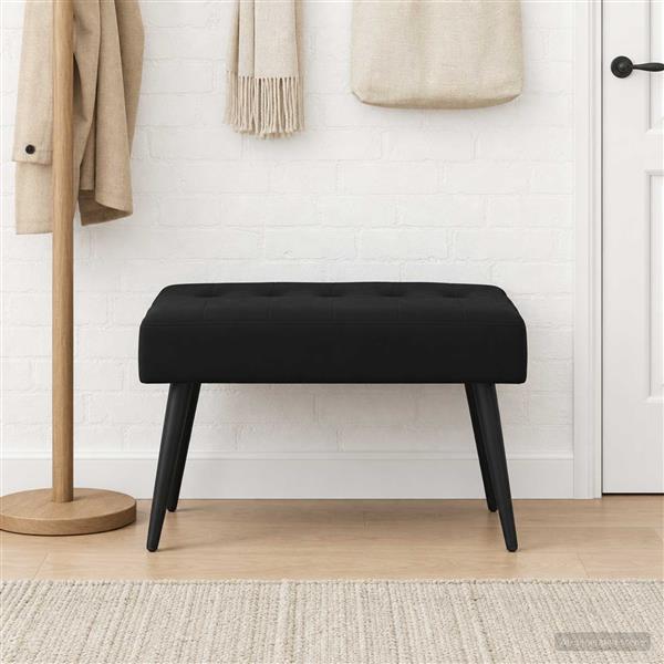 Grote foto vidaxl bank met knoopverstelling zwart 60 x 40 x 45 cm fluweel huis en inrichting overige huis en inrichting