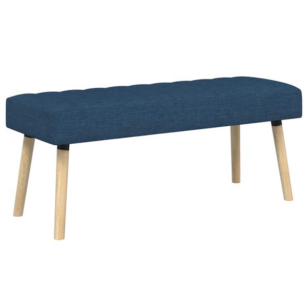 Grote foto vidaxl kanaal geplooide bank blauw 110 x 40 x 46 cm stof huis en inrichting overige huis en inrichting