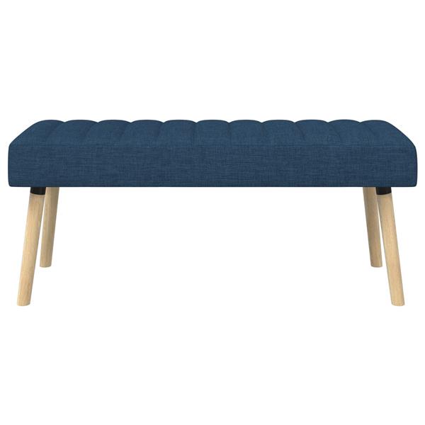 Grote foto vidaxl kanaal geplooide bank blauw 110 x 40 x 46 cm stof huis en inrichting overige huis en inrichting