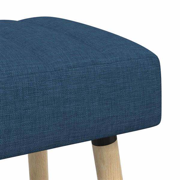 Grote foto vidaxl kanaal geplooide bank blauw 110 x 40 x 46 cm stof huis en inrichting overige huis en inrichting