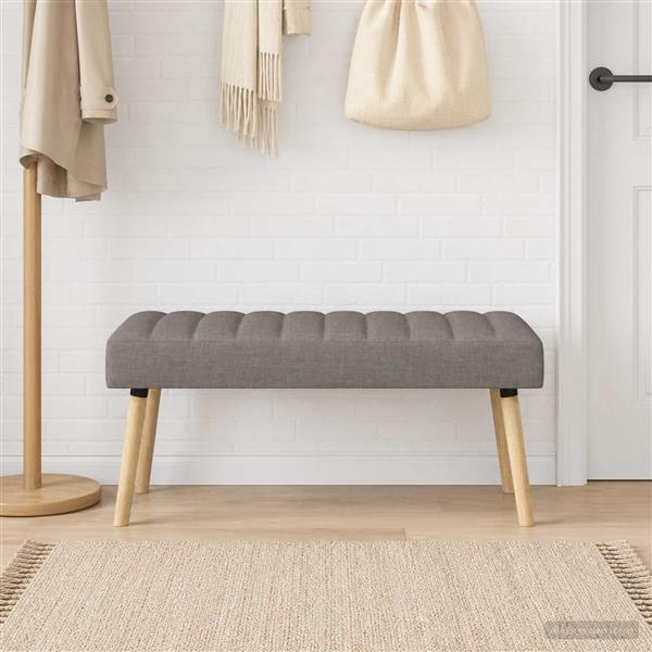 Grote foto vidaxl kanaal geplooide bank taupe 110 x 40 x 46 cm stof huis en inrichting overige huis en inrichting