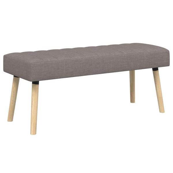 Grote foto vidaxl kanaal geplooide bank taupe 110 x 40 x 46 cm stof huis en inrichting overige huis en inrichting