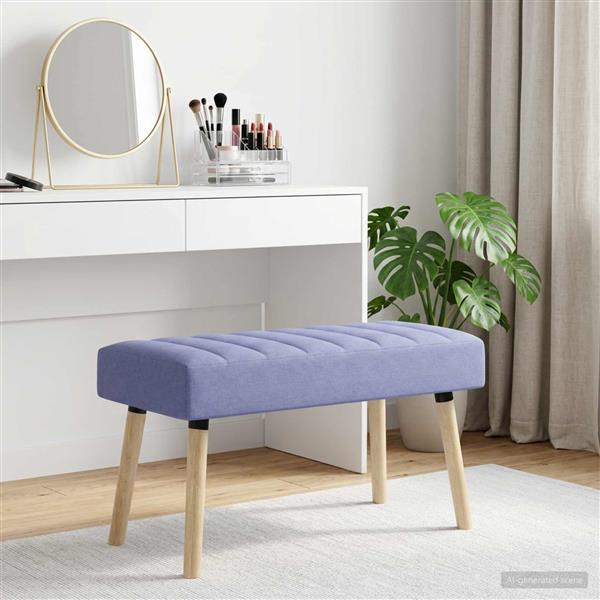 Grote foto vidaxl kanaal geplooide bank jeans blauw 80 x 40 x 46 cm stof huis en inrichting overige huis en inrichting
