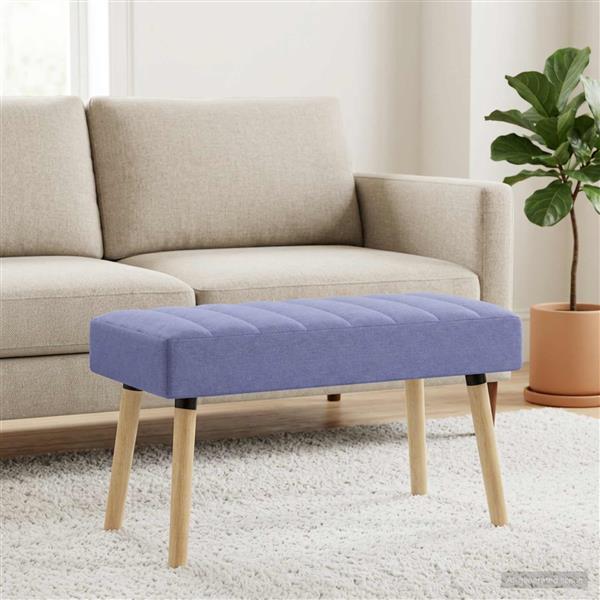 Grote foto vidaxl kanaal geplooide bank jeans blauw 80 x 40 x 46 cm stof huis en inrichting overige huis en inrichting