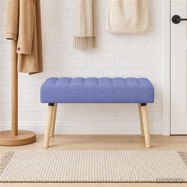 Grote foto vidaxl kanaal geplooide bank jeans blauw 80 x 40 x 46 cm stof huis en inrichting overige huis en inrichting