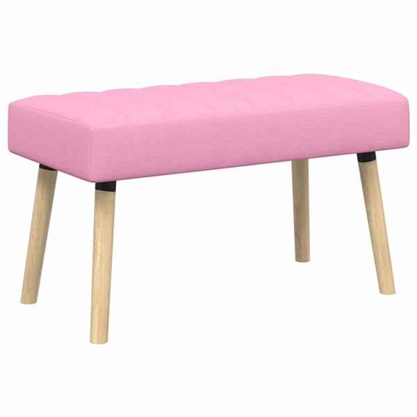 Grote foto vidaxl kanaal geplooide bank roze 80 x 40 x 46 cm stof huis en inrichting overige huis en inrichting