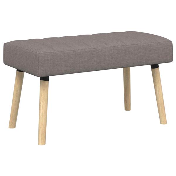 Grote foto vidaxl kanaal geplooide bank taupe 80 x 40 x 46 cm stof huis en inrichting overige huis en inrichting