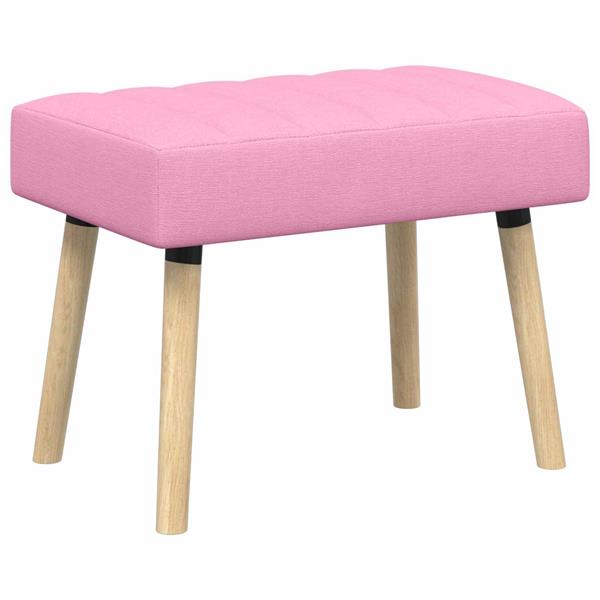 Grote foto vidaxl kanaal geplooide bank roze 60 x 40 x 45 cm stof huis en inrichting overige huis en inrichting