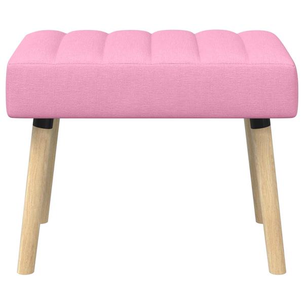 Grote foto vidaxl kanaal geplooide bank roze 60 x 40 x 45 cm stof huis en inrichting overige huis en inrichting