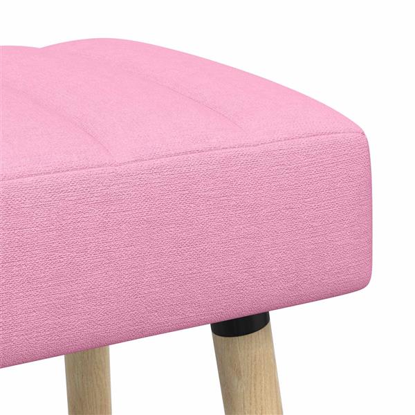 Grote foto vidaxl kanaal geplooide bank roze 60 x 40 x 45 cm stof huis en inrichting overige huis en inrichting