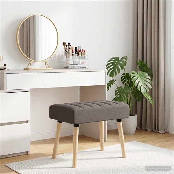Grote foto vidaxl kanaal geplooide bank taupe 60 x 40 x 45 cm stof huis en inrichting overige huis en inrichting
