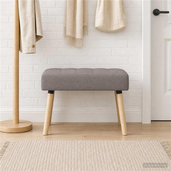 Grote foto vidaxl kanaal geplooide bank taupe 60 x 40 x 45 cm stof huis en inrichting overige huis en inrichting