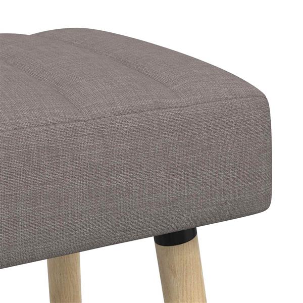 Grote foto vidaxl kanaal geplooide bank taupe 60 x 40 x 45 cm stof huis en inrichting overige huis en inrichting