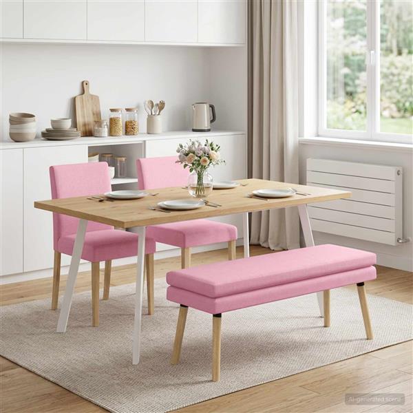 Grote foto vidaxl dubbel laagige bank roze 110 x 40 x 47 cm stof huis en inrichting overige huis en inrichting