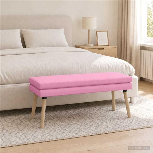 Grote foto vidaxl dubbel laagige bank roze 110 x 40 x 47 cm stof huis en inrichting overige huis en inrichting