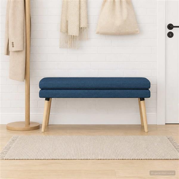 Grote foto vidaxl dubbel laagige bank blauw 110 x 40 x 47 cm stof huis en inrichting overige huis en inrichting