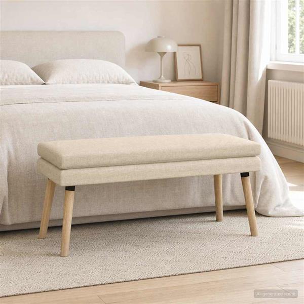 Grote foto vidaxl dubbel laagige bank cr mekleurig 110 x 40 x 47 cm stof huis en inrichting overige huis en inrichting