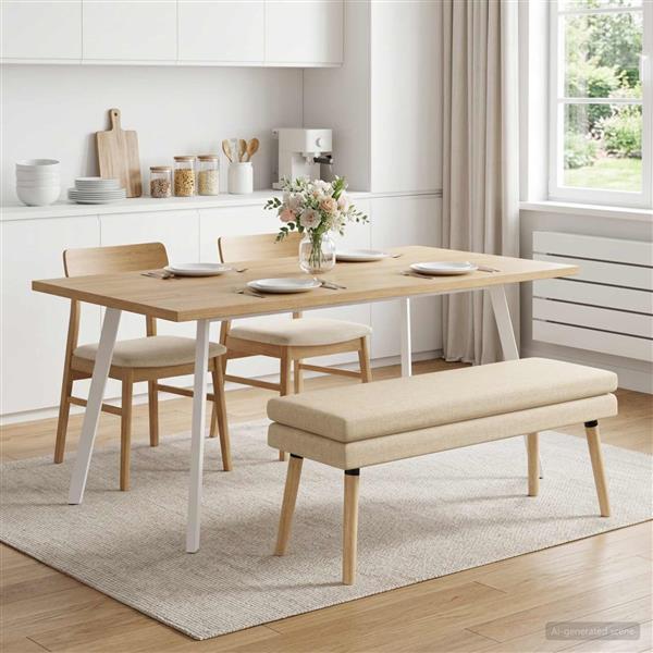 Grote foto vidaxl dubbel laagige bank cr mekleurig 110 x 40 x 47 cm stof huis en inrichting overige huis en inrichting