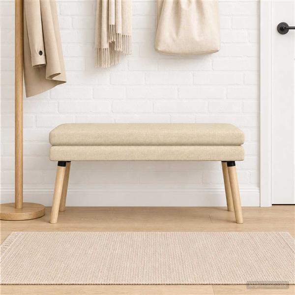 Grote foto vidaxl dubbel laagige bank cr mekleurig 110 x 40 x 47 cm stof huis en inrichting overige huis en inrichting