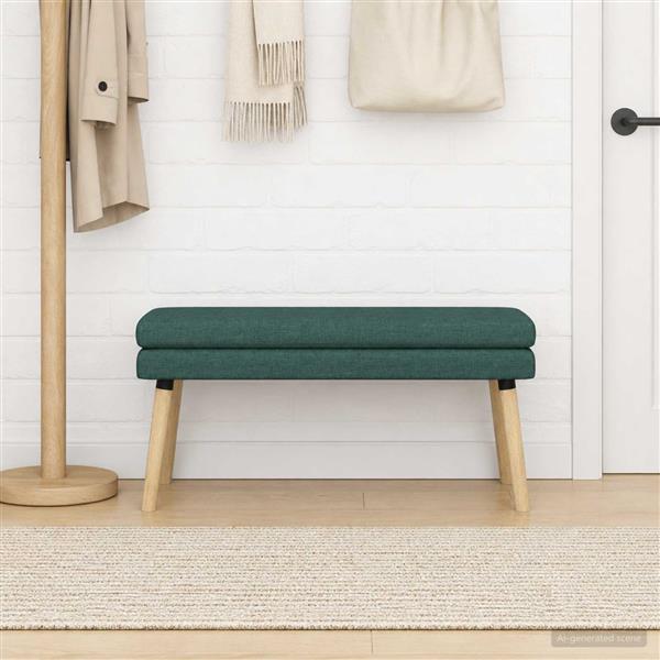 Grote foto vidaxl dubbel laagige bank donkergroen 110 x 40 x 47 cm stof huis en inrichting overige huis en inrichting