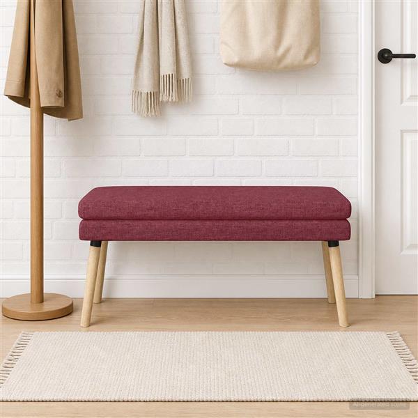 Grote foto vidaxl dubbel laagige bank wijnrood 110 x 40 x 47 cm stof huis en inrichting overige huis en inrichting