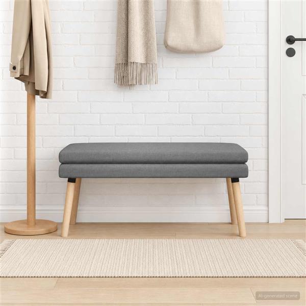 Grote foto vidaxl dubbel laagige bank donkergrijs 110 x 40 x 47 cm stof huis en inrichting overige huis en inrichting