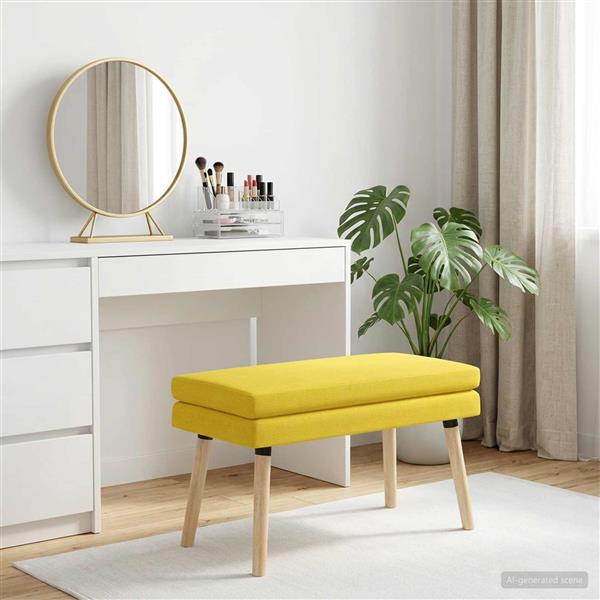 Grote foto vidaxl dubbel laagige bank lichtgeel 80 x 40 x 47 cm stof huis en inrichting overige huis en inrichting