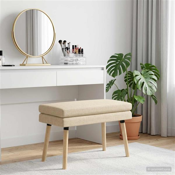 Grote foto vidaxl dubbel laagige bank cr mekleurig 80 x 40 x 47 cm stof huis en inrichting overige huis en inrichting