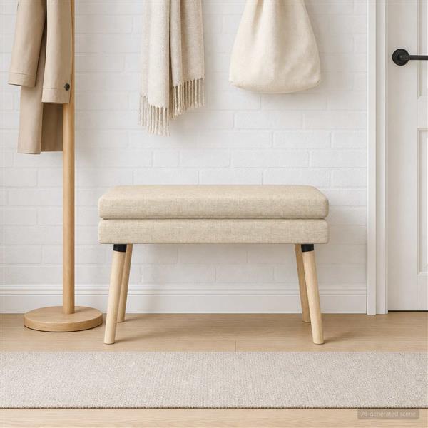Grote foto vidaxl dubbel laagige bank cr mekleurig 80 x 40 x 47 cm stof huis en inrichting overige huis en inrichting