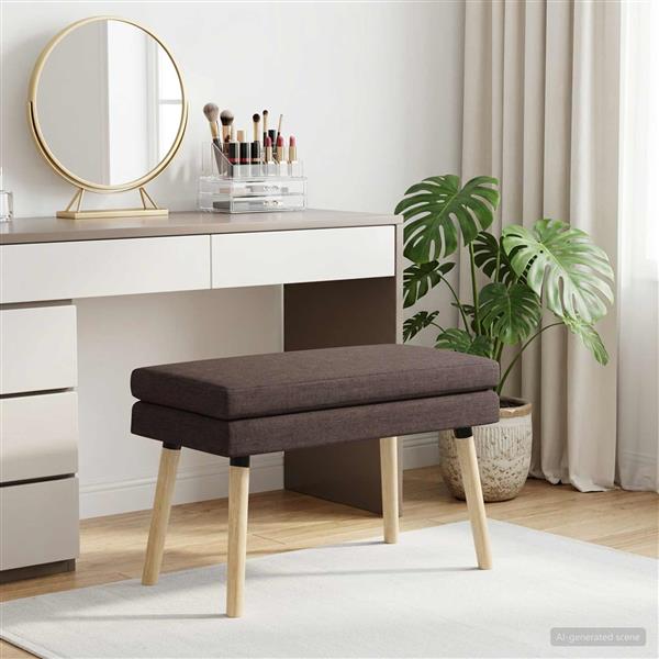 Grote foto vidaxl dubbel laagige bank donkerbruin 80 x 40 x 47 cm stof huis en inrichting overige huis en inrichting