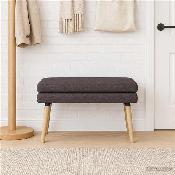 Grote foto vidaxl dubbel laagige bank donkerbruin 80 x 40 x 47 cm stof huis en inrichting overige huis en inrichting