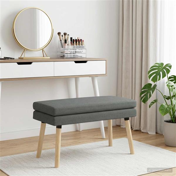Grote foto vidaxl dubbel laagige bank donkergrijs 80 x 40 x 47 cm stof huis en inrichting overige huis en inrichting