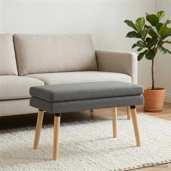 Grote foto vidaxl dubbel laagige bank donkergrijs 80 x 40 x 47 cm stof huis en inrichting overige huis en inrichting