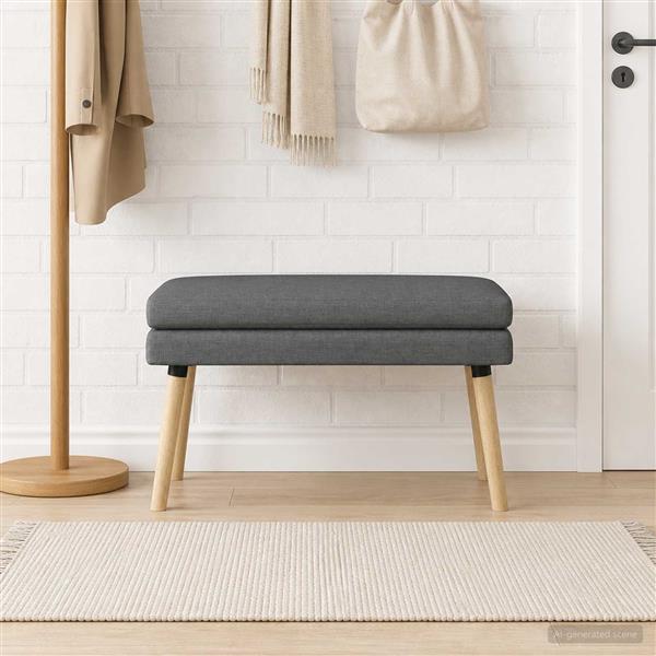 Grote foto vidaxl dubbel laagige bank donkergrijs 80 x 40 x 47 cm stof huis en inrichting overige huis en inrichting