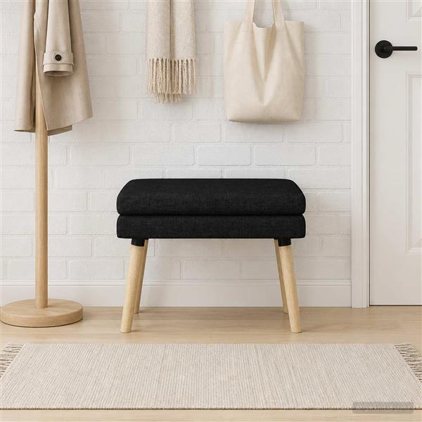 Grote foto vidaxl dubbel laagige bank zwart 60 x 40 x 46 cm stof huis en inrichting overige huis en inrichting